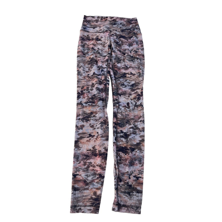 Women Lululemon HighRise Athletic Leggings MultiColor Forest Print SIZE 6
