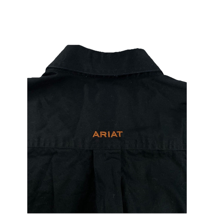 Mens Ariat Black Long Sleeve Button Up Shirt Size S