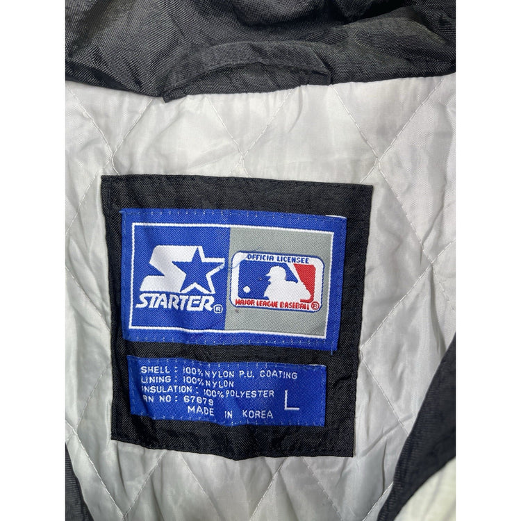 Vintage 1990s STARTER Chicago White Sox Baseball 1/4 Zip Puffer Jacket Size L