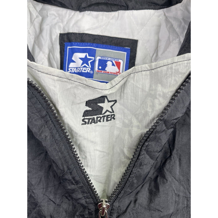 Vintage 1990s STARTER Chicago White Sox Baseball 1/4 Zip Puffer Jacket Size L
