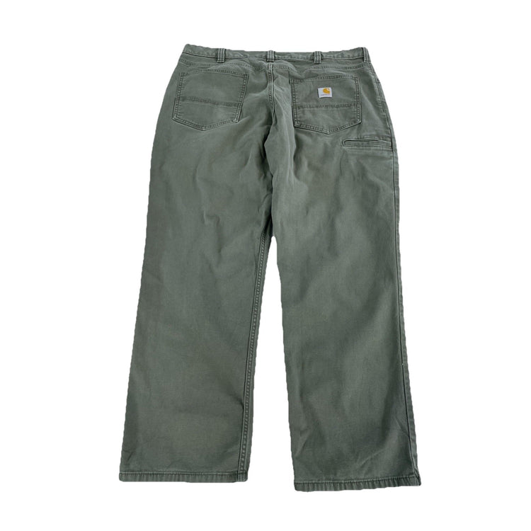 Mens Carhartt Olive Green Relaxed Fit Carpenter Wrok Pants Size 38x30