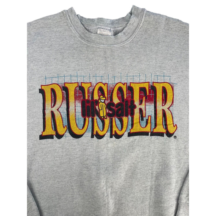 Mens Vintage 90s Russer Lil Salt Bologna Promo Crewneck Sweatshirt Gray Size XL