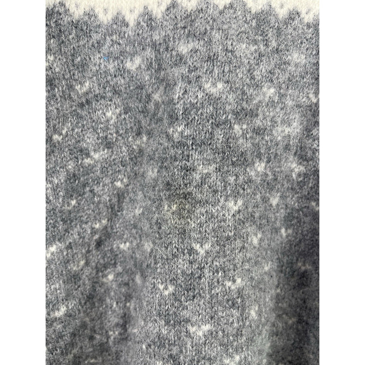 VTG Eddie Bauer Sweater Men Sz L Gray Blue Red Green Christmas Wool Long Sleeve