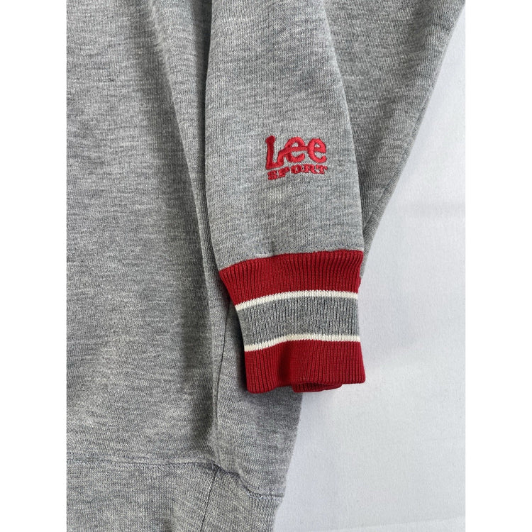 Mens Lee Sport Gray Red Wings Detroit National Hockey League Sweater Size XL