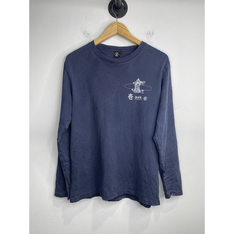 Men’s Vintage 2004 Takeda Hideo Surfing Graphic Navy Blue T Shirt Sz L