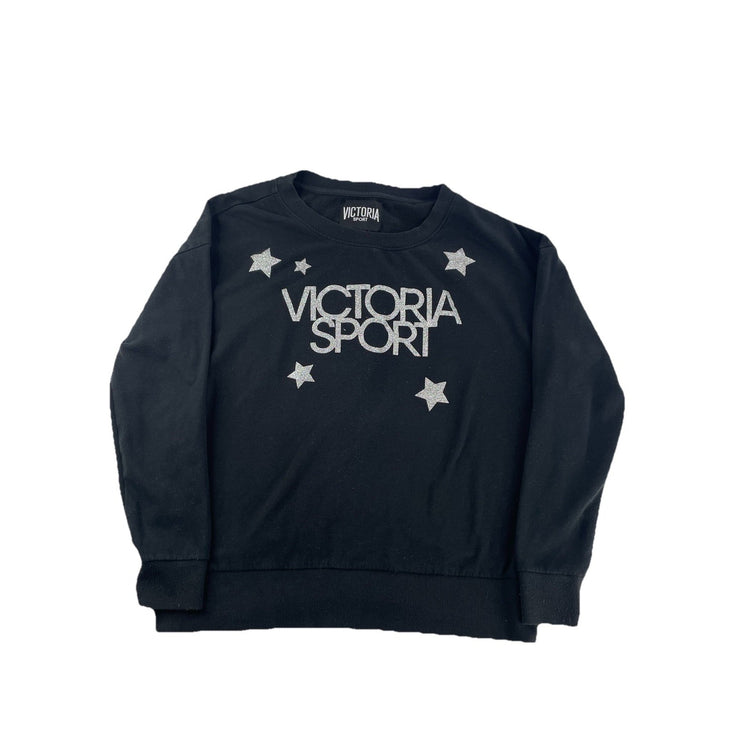 Womens Victoria’s Secret Victoria Sport Black Crewneck Sweater Size Medium