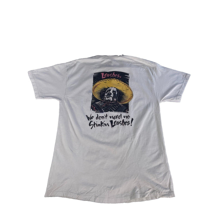 Mens Vintage 90s Big Dogs Stinkin Leashes Parody Graphic T Shirt Size L