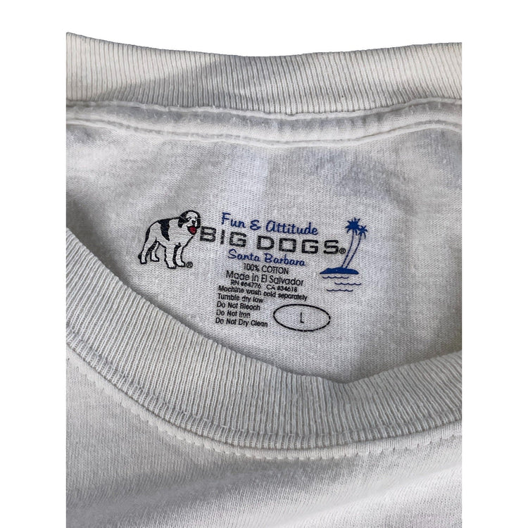 Mens Vintage 90s Big Dogs Stinkin Leashes Parody Graphic T Shirt Size L