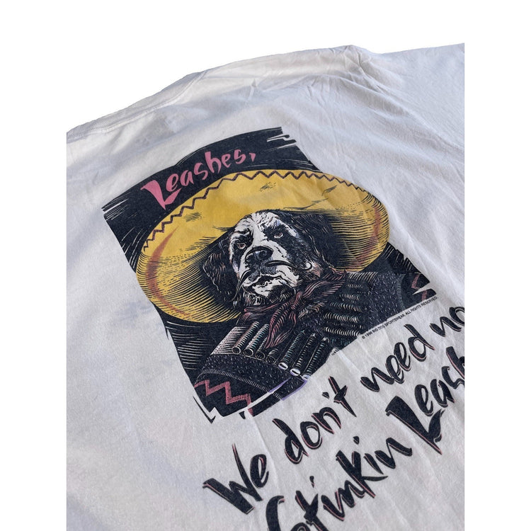 Mens Vintage 90s Big Dogs Stinkin Leashes Parody Graphic T Shirt Size L