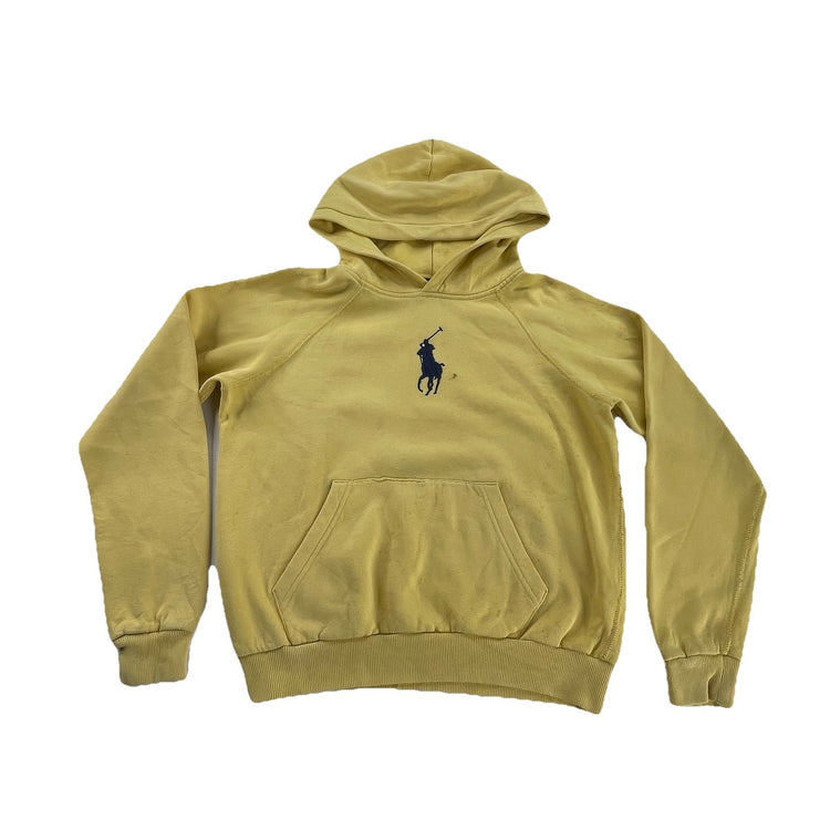 Men's Vintage Polo Ralph Lauren Yellow Hoodie Size S