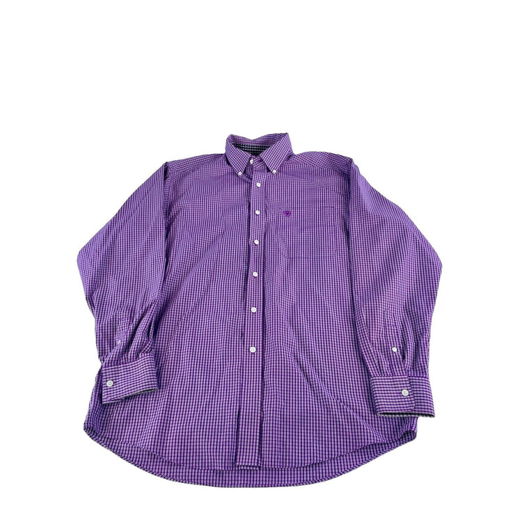 Mens Ariat Classic Purple & White Striped ButtonUp Shirt Size M