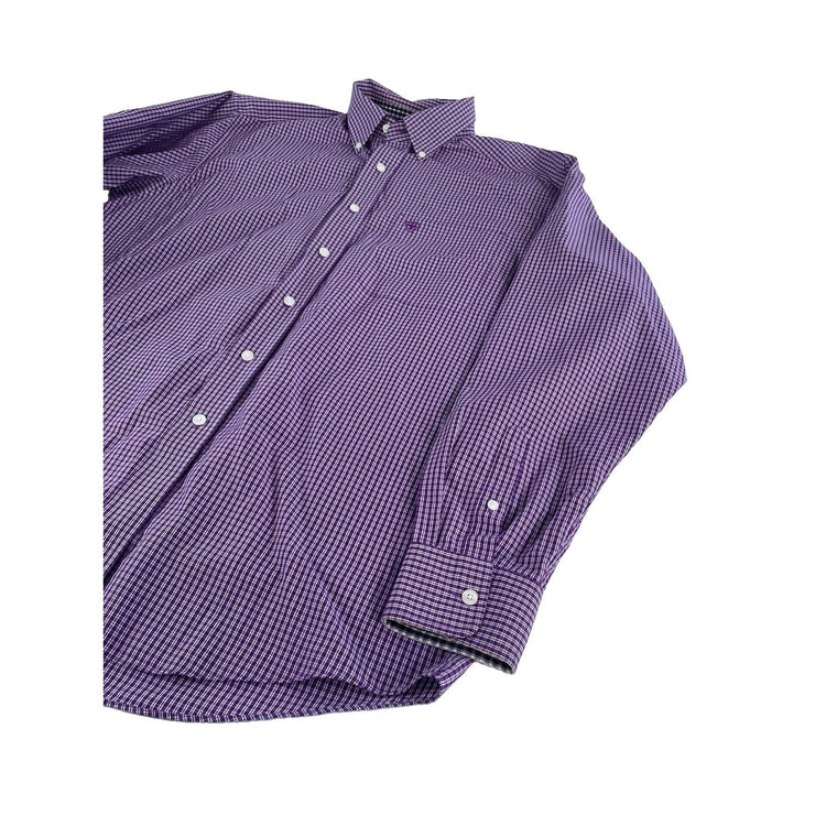 Mens Ariat Classic Purple & White Striped ButtonUp Shirt Size M