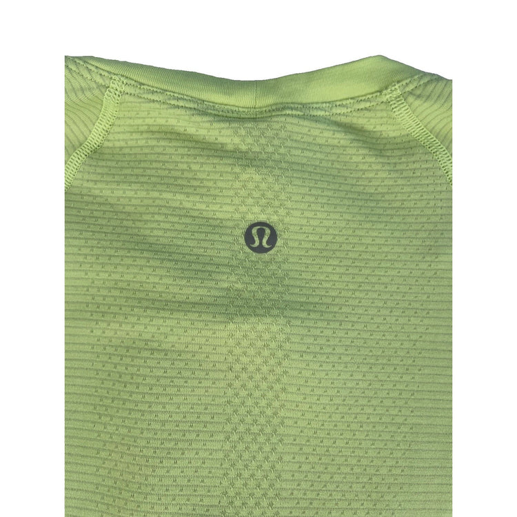 Womens Lululemon Neon Green Long Sleeve Shirt With Thumb Holes Size 2