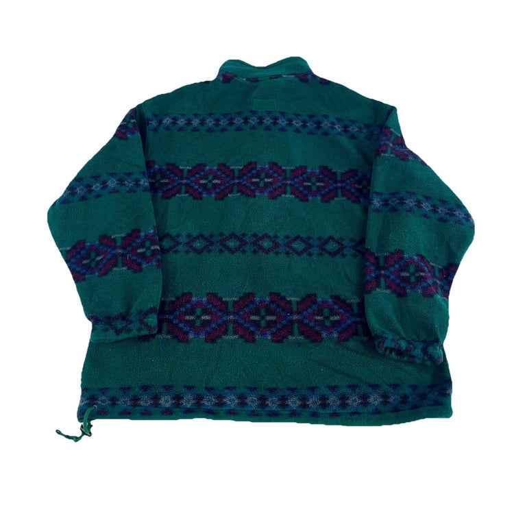 Mens Vintage Eddie Bauer Quart-Zip Fleece Size M Geometric Aztec Pattern