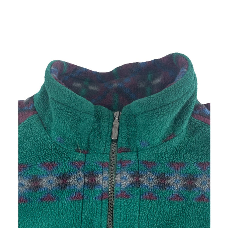 Mens Vintage Eddie Bauer Quart-Zip Fleece Size M Geometric Aztec Pattern