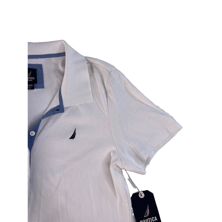 Men's Nautica Jeans White Polo Shirt Size M