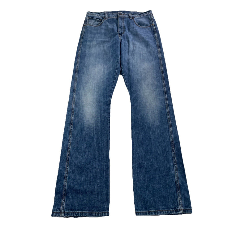 Mens Wranglers Retro Relaxed Straight Blue Jeans Size 34x36