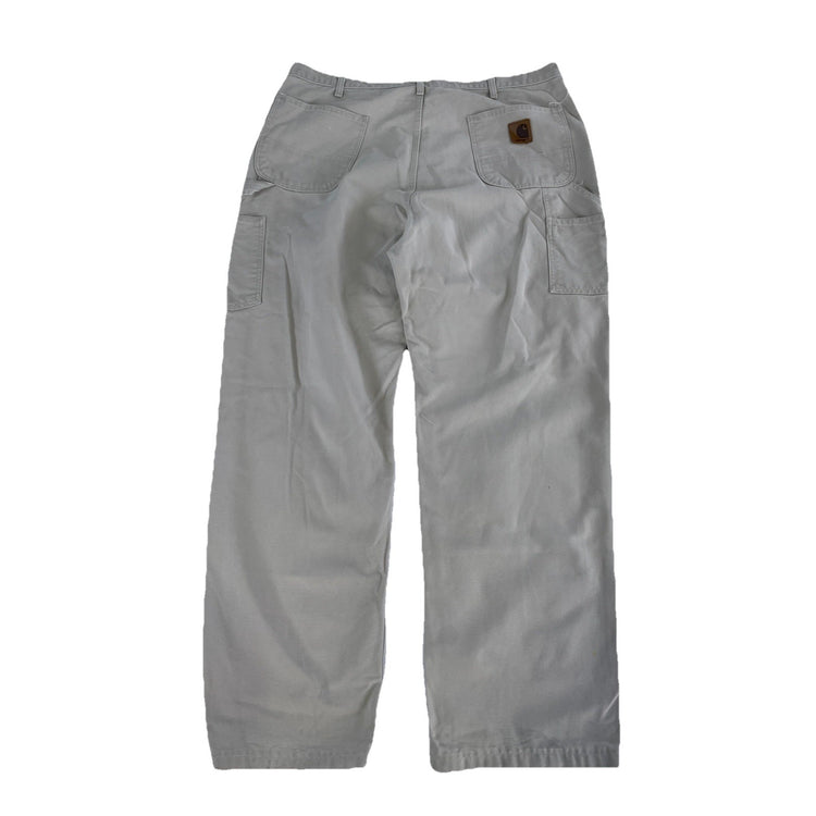 Mens Carhartt Cream-white Carpenter With Pants Size 40x30
