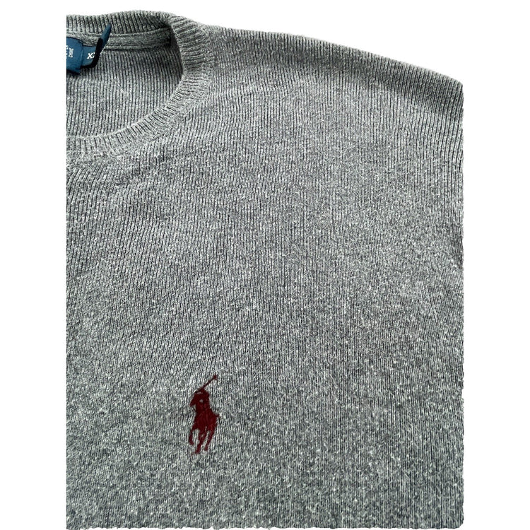 Men's Vintage Polo Ralph Lauren Gray Knitted Sweater Size Xxl