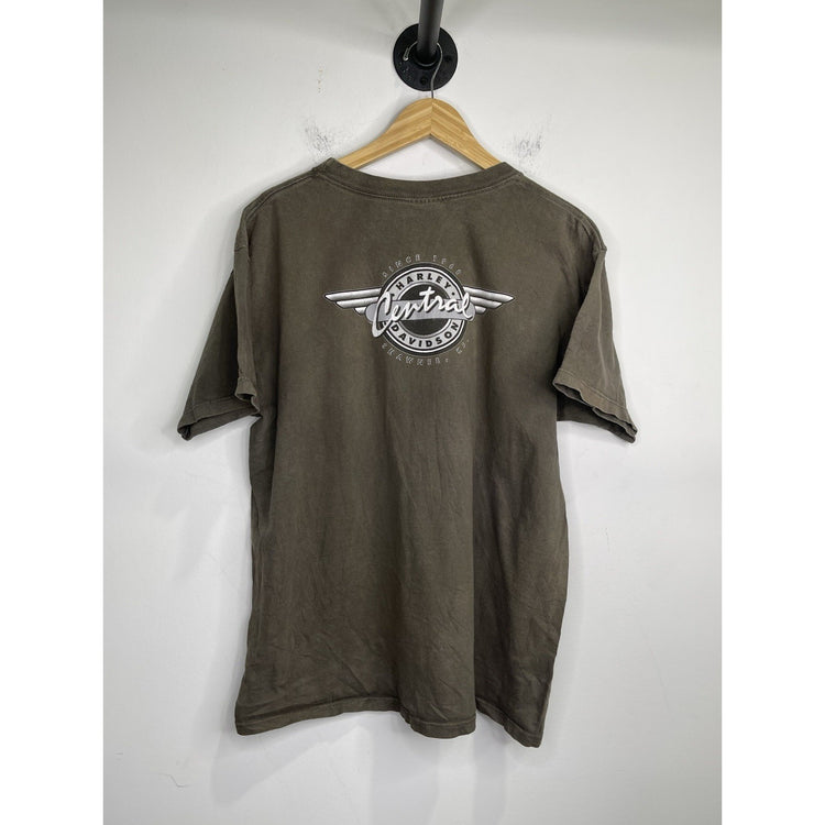 Men’s VTG 2002 HD Dark Green Double Sided T Shirt Sz XL