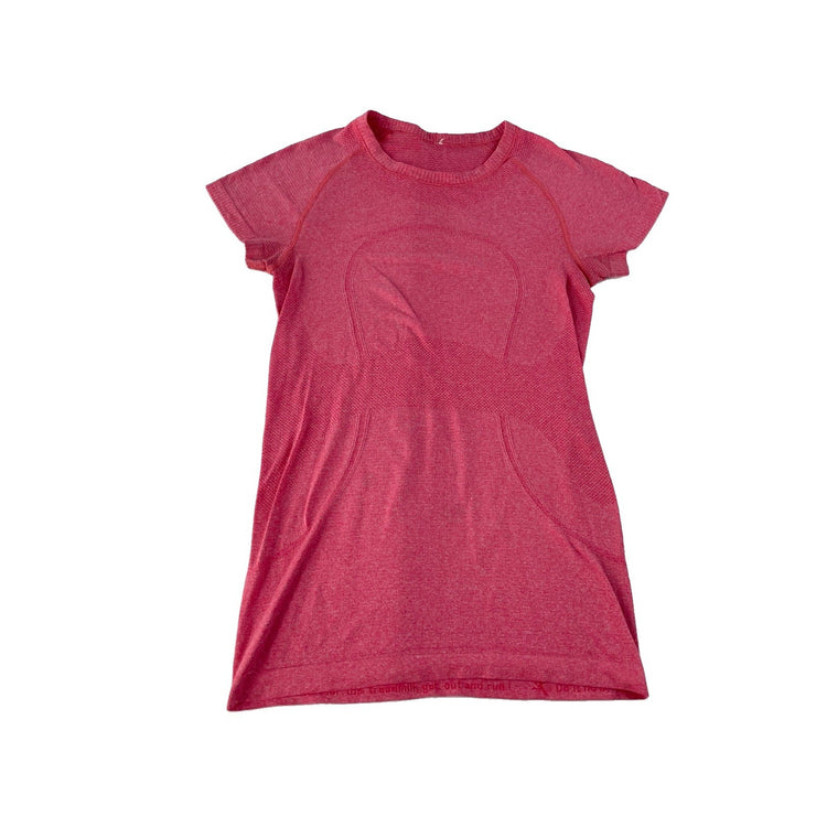 Women's Lululemon Athletica Pink Seamless Short Sleeve Shirt Size 6
