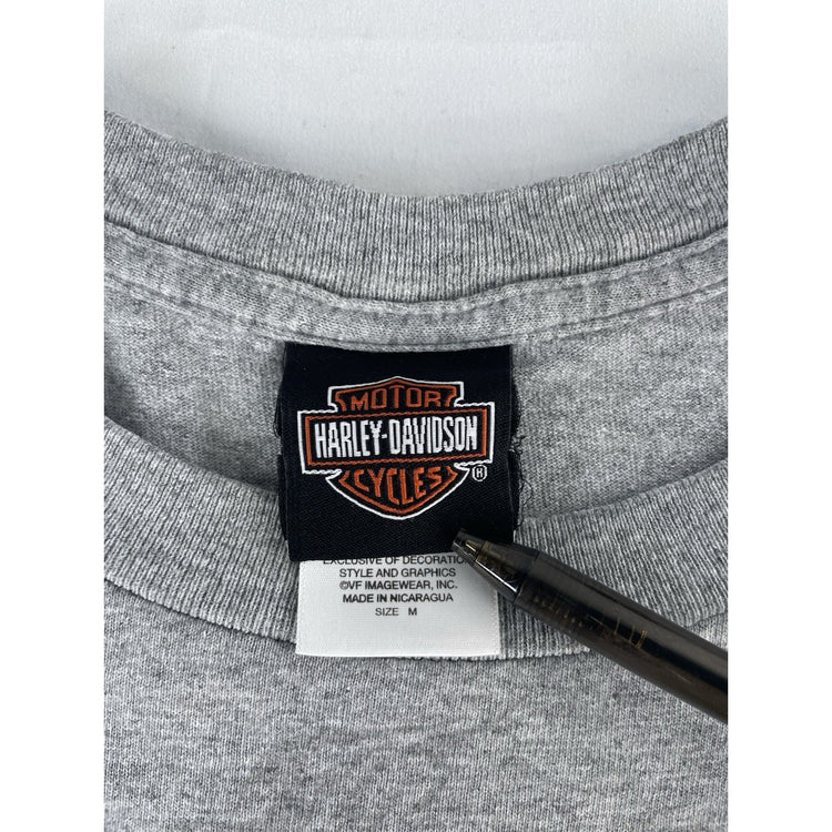 Mens Y2K Harley Davidson Stafford Texas Gray T Shirt Size Medium