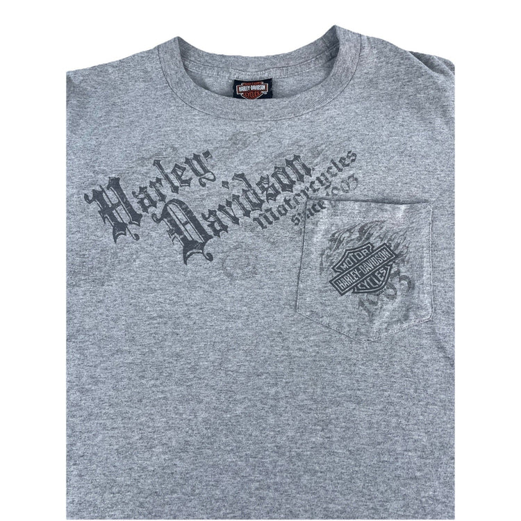 Mens Y2K Harley Davidson Stafford Texas Gray T Shirt Size Medium