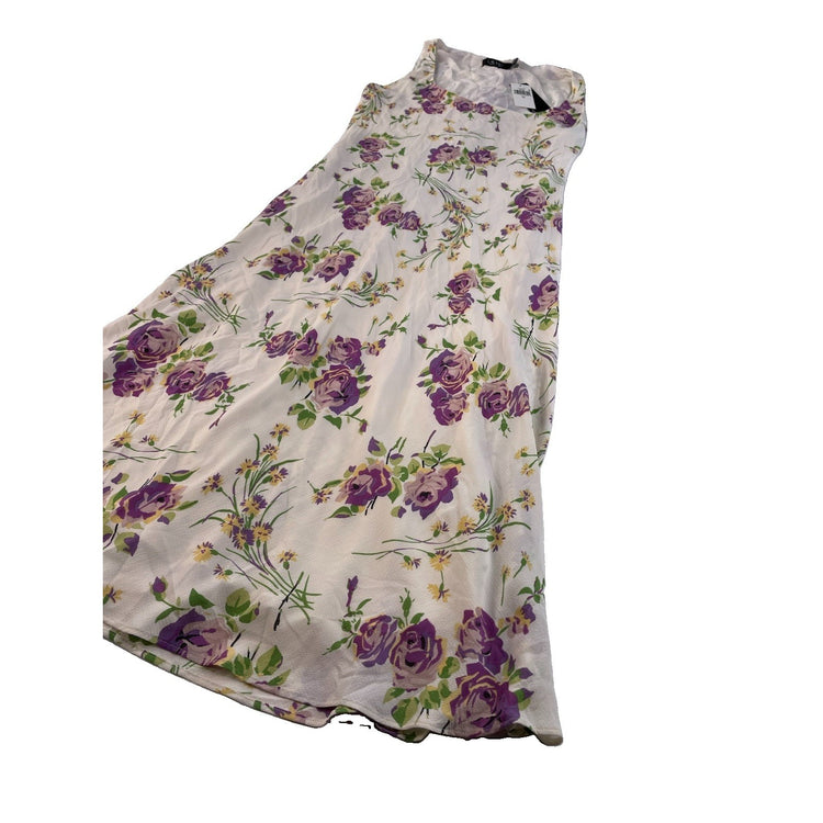 Women's Lauren Ralph Lauren Cream Floral Sleeveless Dress Size 10