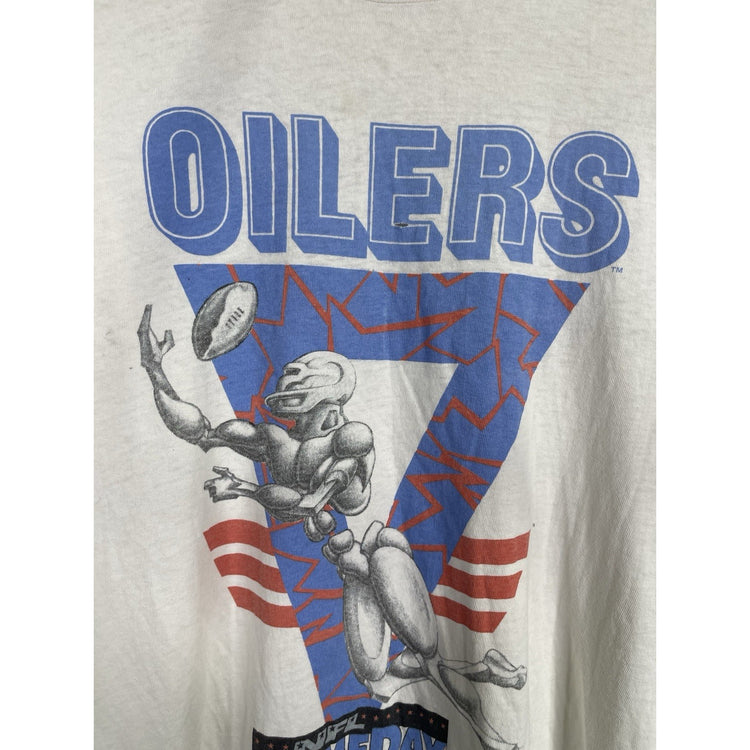 Vintage Hanes NFL Houston Oilers Football T-Shirt White M USA