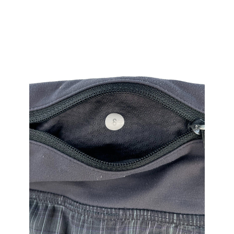Womens Lululemon Gray Charcoal Plaid Speed Up Low Rise Running Shorts Size 8