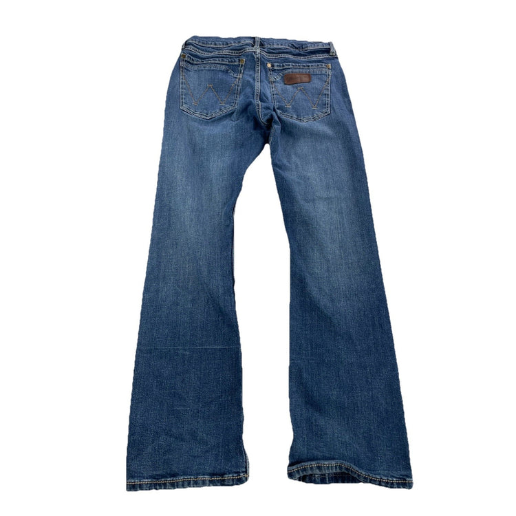 Men Wrangler Retro Slim Bootcut Blue Jeans Size 30x32