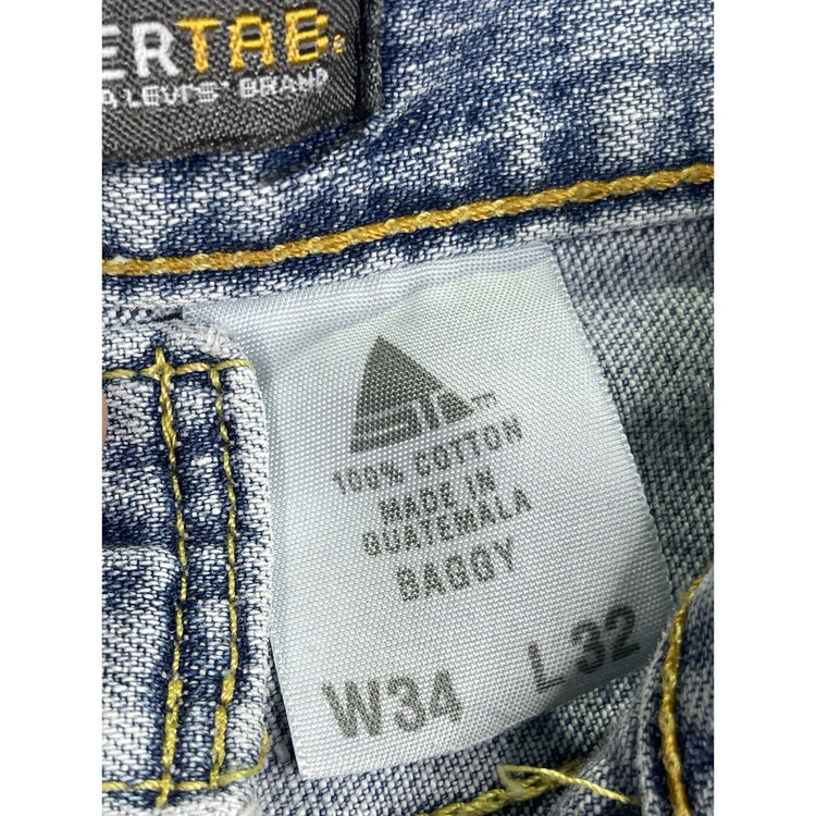 Mens Levi’s Vintage Silver tab Baggy Light Blue Denim Jeans Size 34