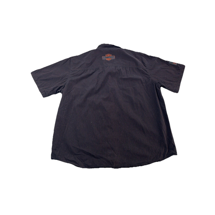 Men’s Harley Davidson Genuine Motorclothes Striped ButtonUp SS Shirt Size 2XL