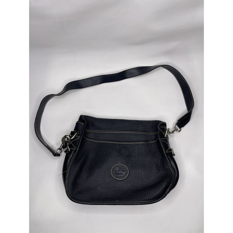 Vintage Dooney And Bourke Black Leather Shoulder Bag