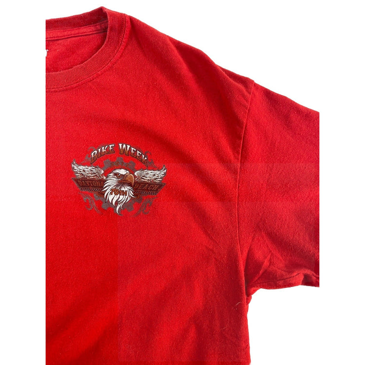 Mens 2019 Gildan Red 78th Annual Bike Week Daytona Beach T Shirt Size Large