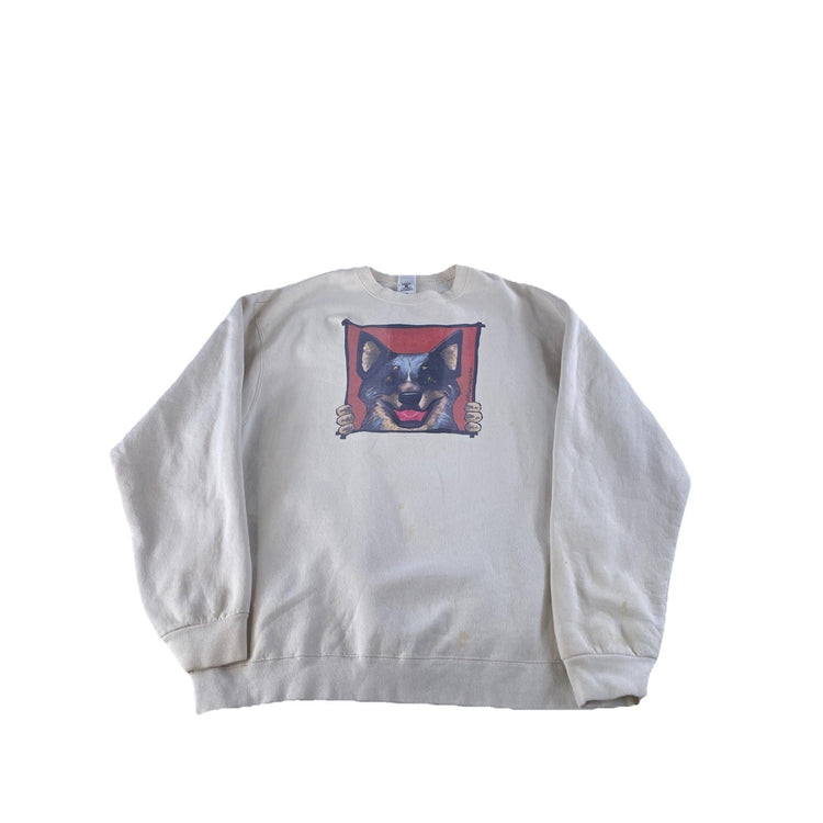 Mens Tan Austrialian Cattle Dog Graphic Crewneck Sweatshirt Size XL