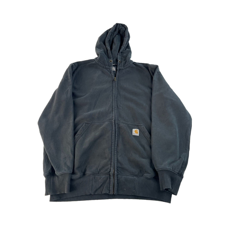 Men's Carhartt Rain Defender Loose Fit Midweight Full-Zip Hoodie Black Size M