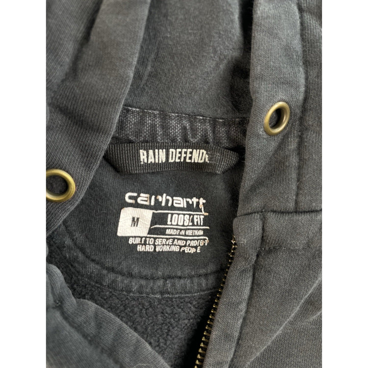 Men's Carhartt Rain Defender Loose Fit Midweight Full-Zip Hoodie Black Size M