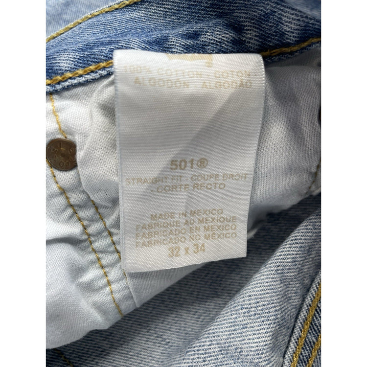 Mens Levis 501 Light Blue Denim Jeans Size 32