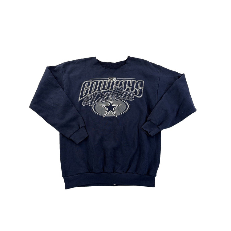 Men's Vintage Dallas Cowboys Navy Blue Sweatshirt Size L