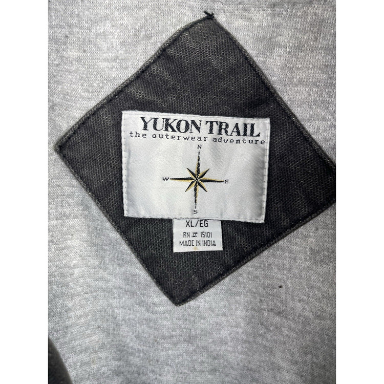 Yukon Trail Denim Jacket Hooded Mens Size XL Varsity Button Up Vintage