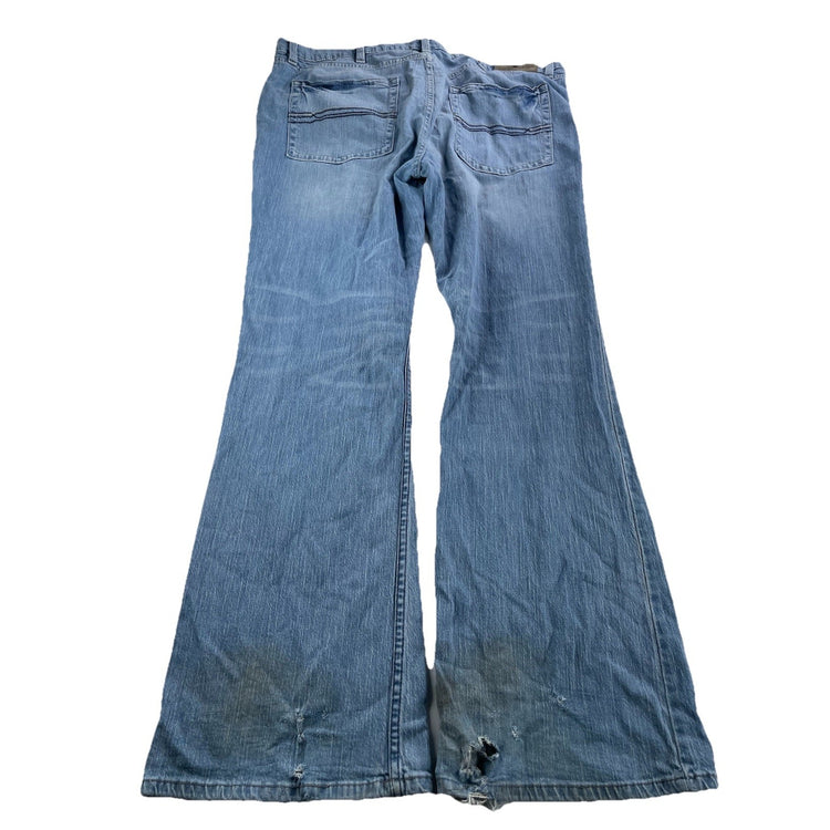 Mens Cody James Light Wash Bootcut Jeans Size 44x34