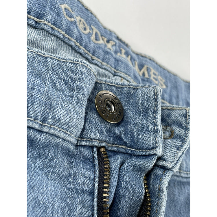 Mens Cody James Light Wash Bootcut Jeans Size 44x34