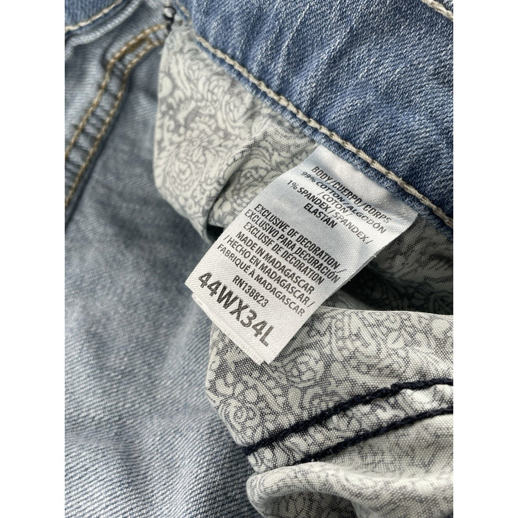 Mens Cody James Light Wash Bootcut Jeans Size 44x34