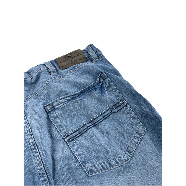 Mens Cody James Light Wash Bootcut Jeans Size 44x34