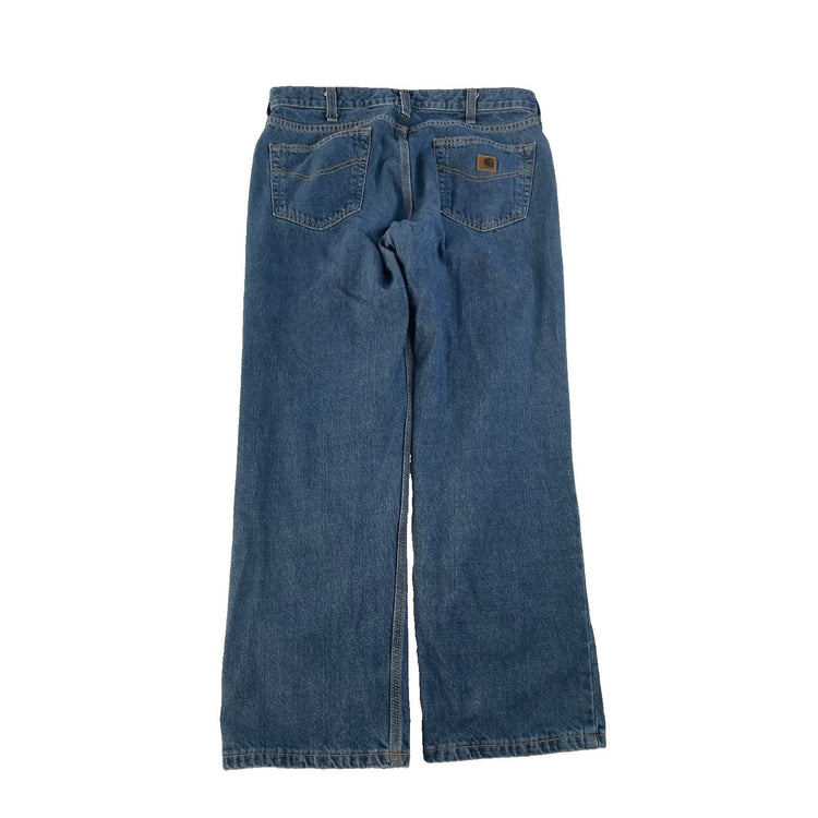 Mens Carhartt Blue Relaxed Fit Denim Jeans Size 34X30