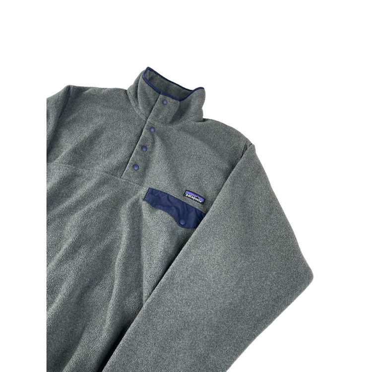 Mens Patagonia Synchilla Gray Snap-T Fleece Pullover Jacket Size S