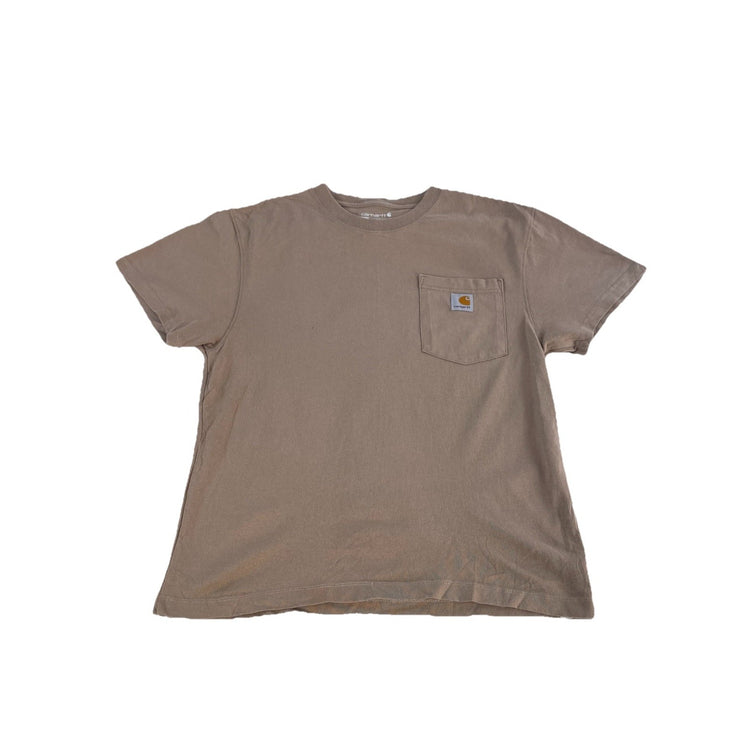 Mens Carhartt Light Brown Loose Fit T-Shirt Size S