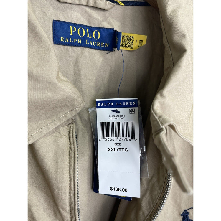 NWT Men’s Polo Ralph Lauren Jacket Beige Tan Khaki Bayport Bomber Jacket Sz XXL