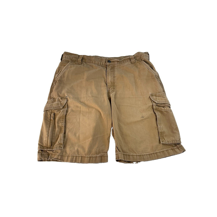 Mens Carhartt Khaki Relaxed Fit Cargo Shorts Size 38